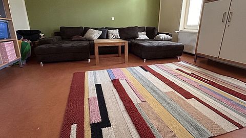Raumansicht in der Wohngruppe Kinderhof